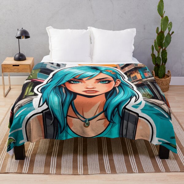 Item preview, Latin American Punk Girl with Blue Hair designed and sold by MadnessEnvelope.