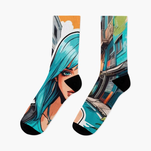 Item preview, Latin American Punk Girl with Blue Hair designed and sold by MadnessEnvelope.