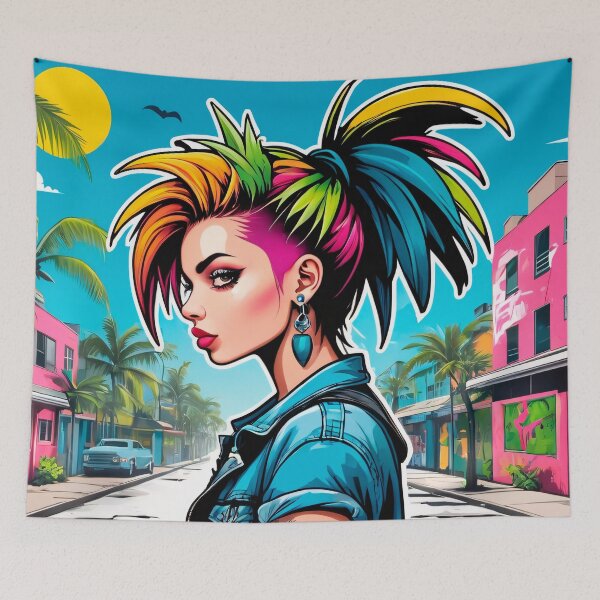 Item preview, Tropical Paradise Summer Alt Punk Girl designed and sold by MadnessEnvelope.
