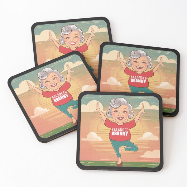 Item preview,  ''Balanced Granny'' Funny Yoga Grandmother T-Shirt designed and sold by Witty Shirts.