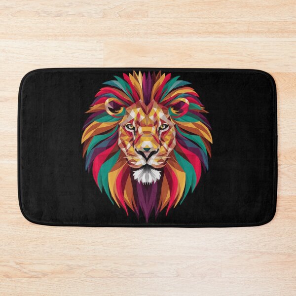 Item preview, lion polygonal colorful designed and sold by 123ks.