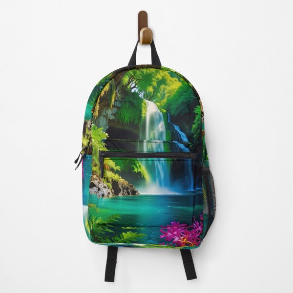 Item preview, Surreal forest colorful waterfall designed and sold by mikaws.