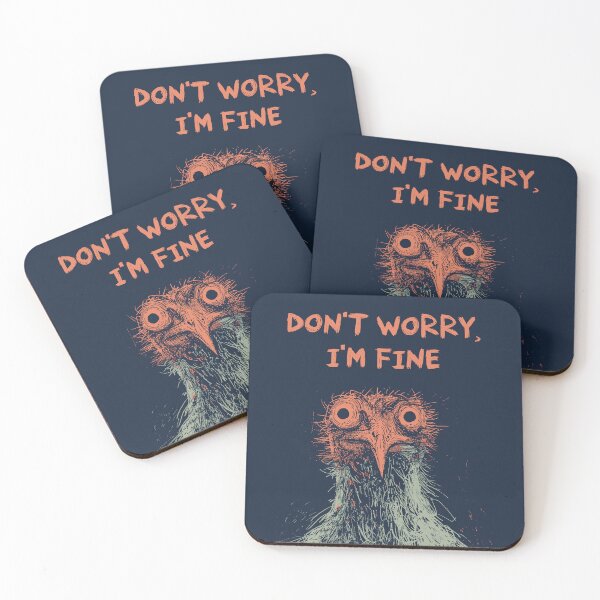 Item preview, Don’t Worry, I’m Fine” Funny Chicken T-Shirt | Quirky Animal Illustration Tee | Unique Graphic T-Shirt designed and sold by Loffartdesign.