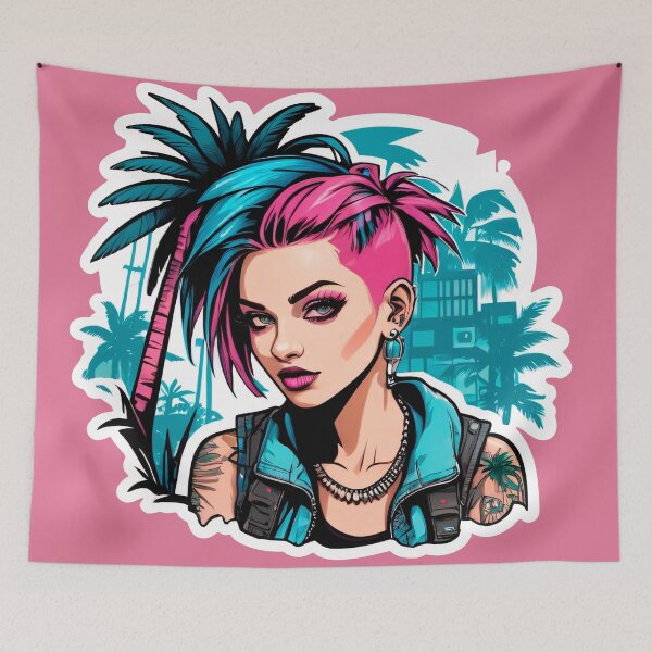 Item preview, Colorful Punk Summer Girl designed and sold by MadnessEnvelope.