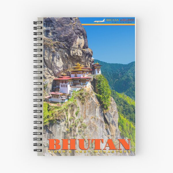 Item preview, Vintage-Style Bhutan Travel Poster designed and sold by travelwitheric.