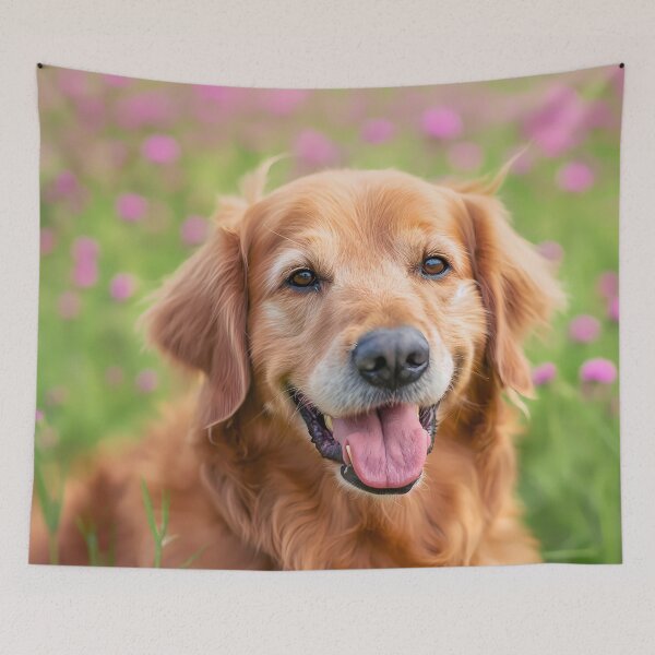 Item preview, Golden retriever pet dog photography, smile on his face, portrait designed and sold by PictureUp.