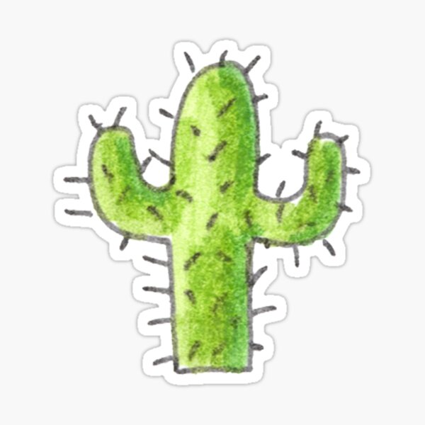 Doodled Cactus Sticker Sticker