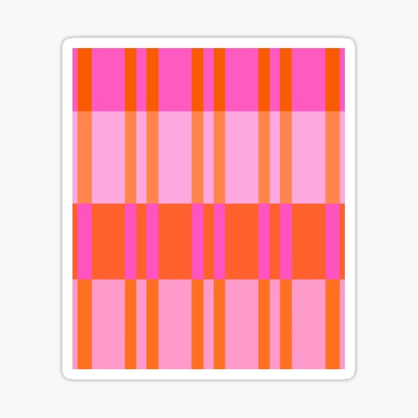 Vista previa del artículo con la obra «Rosa y naranja, cuadros, cuadrícula, rayas de verano», diseñado y vendido por OneThreeSix.