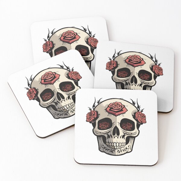 Item preview, Skull and rose, cool gothic style design with roses designed and sold by URBAN LEADS.