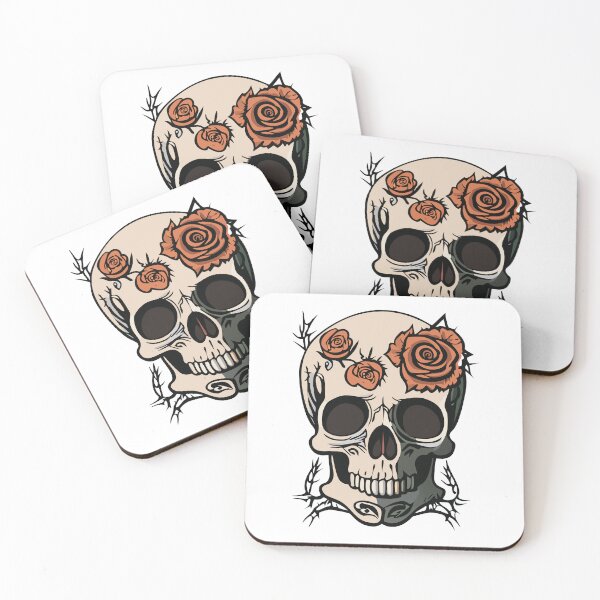 Item preview, Skull and rose, cool gothic style design with roses designed and sold by URBAN LEADS.