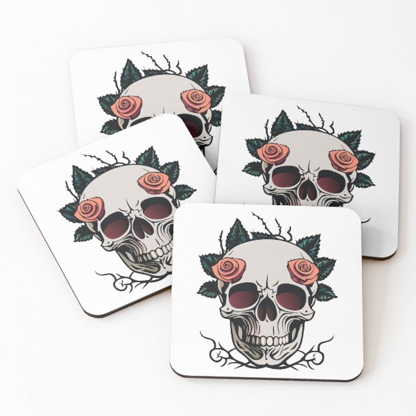 Item preview, Skull and rose, cool gothic style design with roses designed and sold by URBAN LEADS.