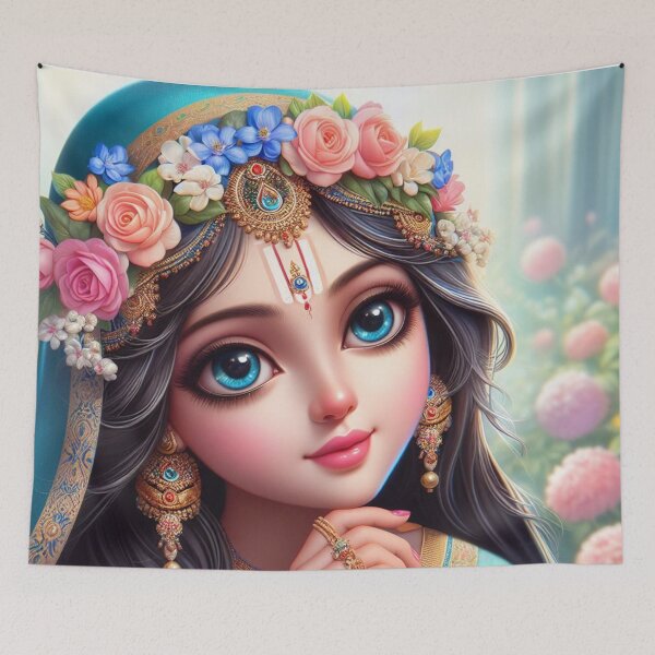 Item preview, Beautiful Radha Rani thinking about Krishna designed and sold by VrindaArts.