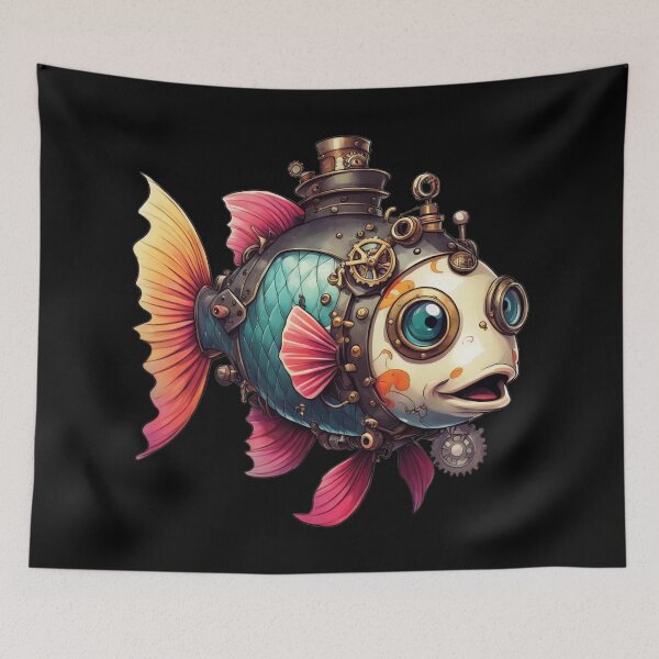 Item preview, Kawaii Steampunk Fish, Clockwork, Chimney designed and sold by Burn-Ego.