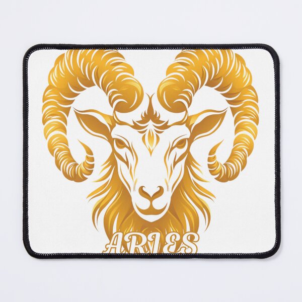 Artikelvorschau, „Goldener Widder-Aufkleber – minimalistisches Vektor-Sternzeichen-Logo“ entworfen und verkauft von Bohospiritart.