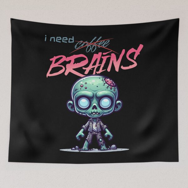 Item preview, I need (Coffee) Brains - Zombie designed and sold by Ultimate-Rabbit.