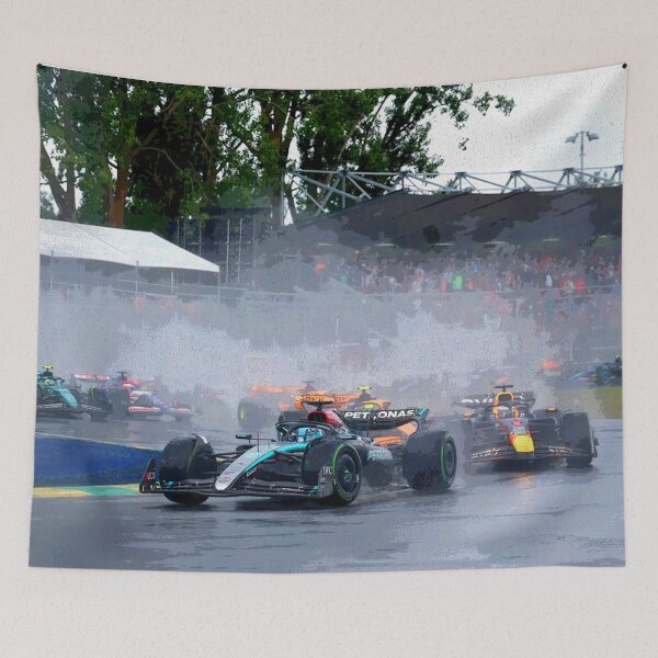 Item preview, The first two corners of the 2024 Canadian Grand Prix watercolor designed and sold by Rodissimus1984.