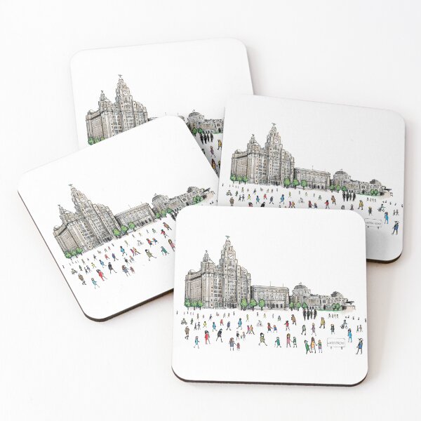 Item preview, Liverpool Waterfront, Liver Building, Illustrated Tribute designed and sold by FoleyPottery.