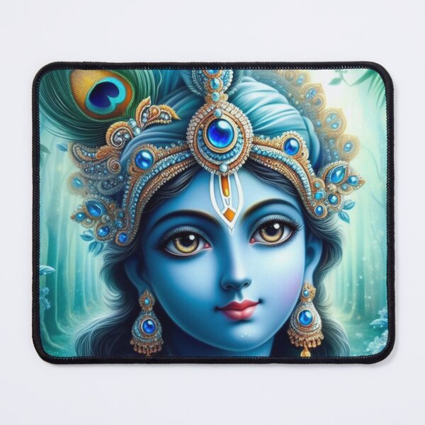 Item preview, Mesmerizing Blue Krishna in Vrindavan Forest designed and sold by VrindaArts.