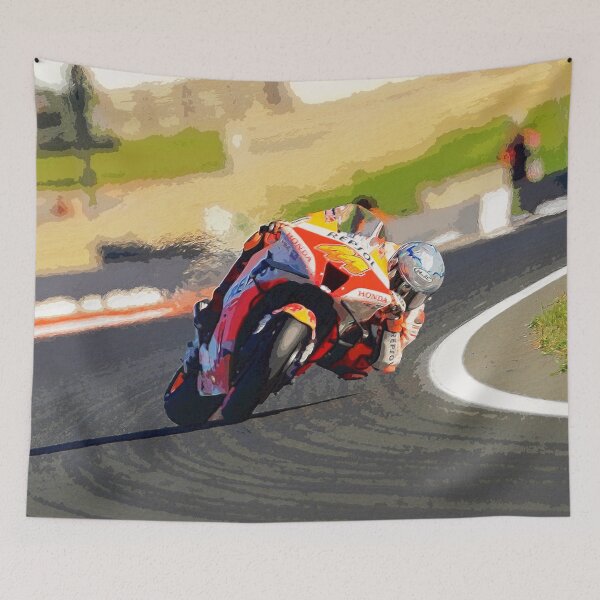 Artikelvorschau, Pol Espargaro driftet mit seinem 2022 MotoGP-Motorrad in Valencia Aquarell entworfen und verkauft von Rodissimus1984.