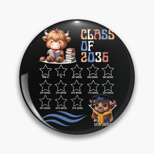 Item preview, Cute Highland Cow Class Of 2036 School Milestone Graduation designed and sold by MTJ-Mushrooms.