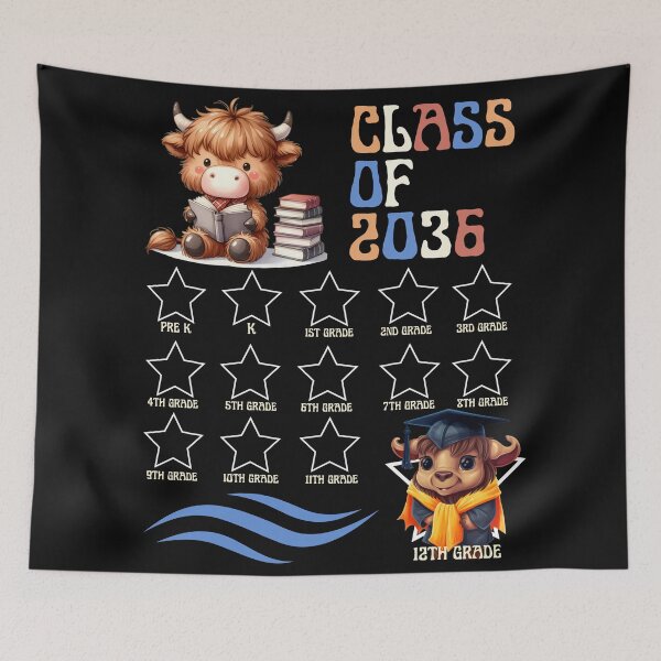 Item preview, Cute Highland Cow Class Of 2036 School Milestone Graduation designed and sold by MTJ-Mushrooms.