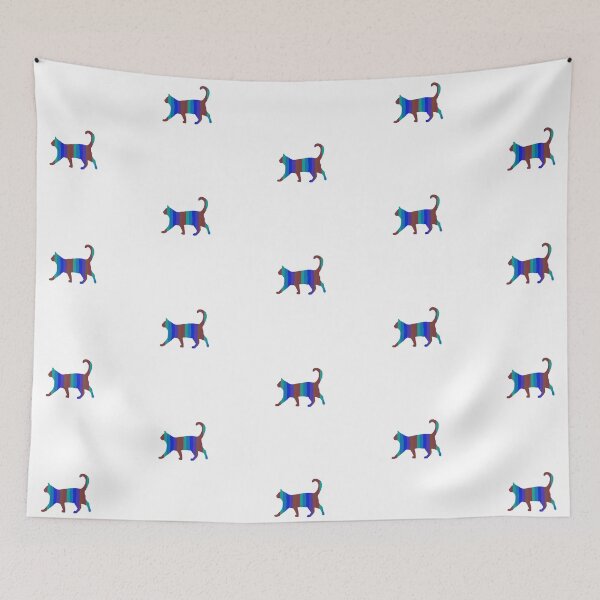 Item preview, Blue stripes cat designed and sold by Ana Gorozpe.