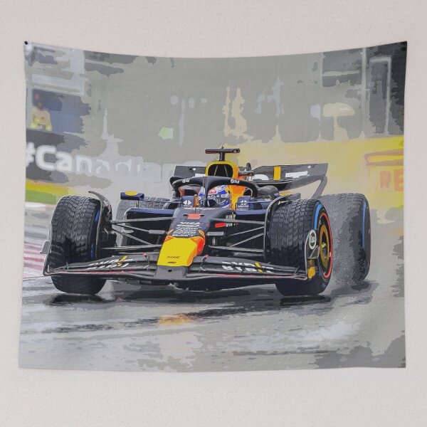 Item preview, Max verstappen racing in the rain in his 2024 F1 car during the Canadian Grand Prix designed and sold by Rodissimus1984.