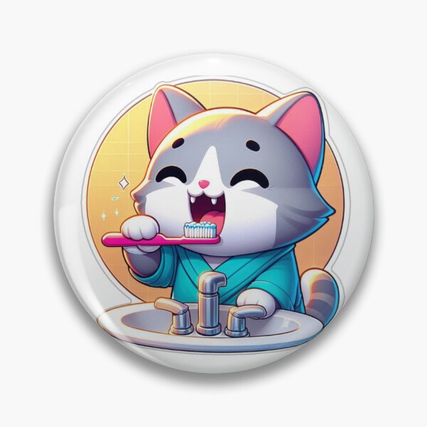 Item preview, Cat brushing teeth designed and sold by cwalls24.