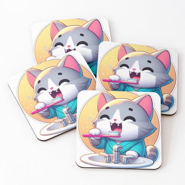Item preview, Cat brushing teeth designed and sold by cwalls24.