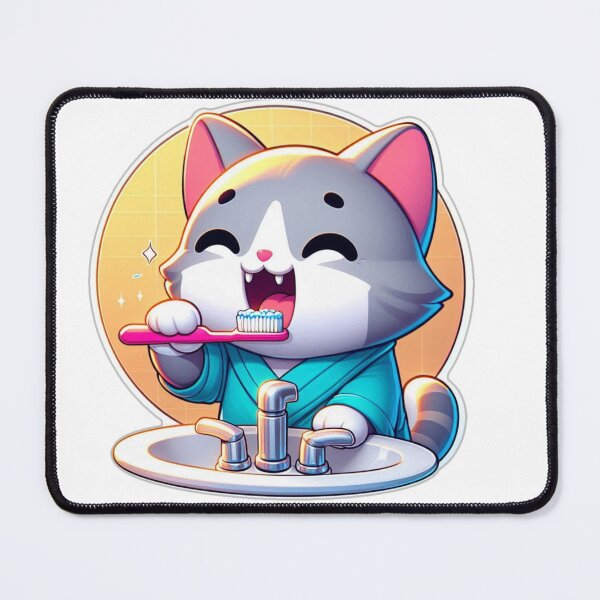 Item preview, Cat brushing teeth designed and sold by cwalls24.