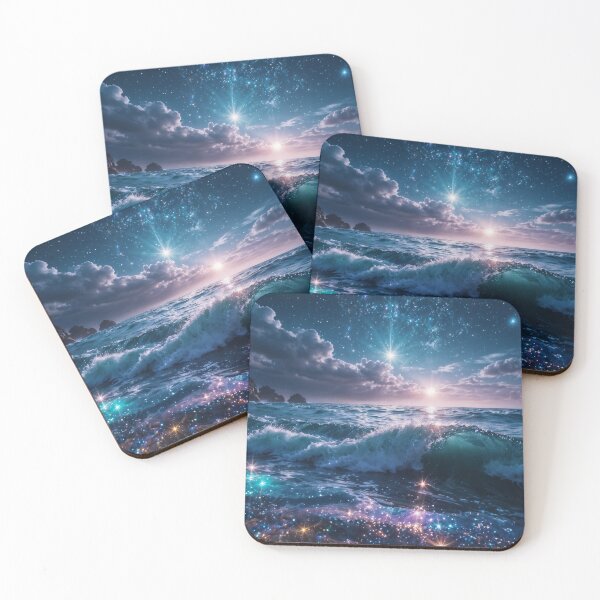 Item preview, Glittering waves crashing on the seashore designed and sold by CreativPurpose.
