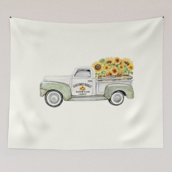 Item preview, COTTAGE SUMMER Sunflower Truck by MS designed and sold by SunlightStudios.