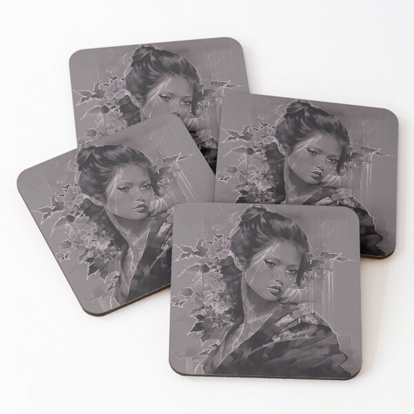 Item preview, Harmonious Beauty, Asian Woman Portrait in Subtle Grayscale Tones designed and sold by MagdaKlosArt.