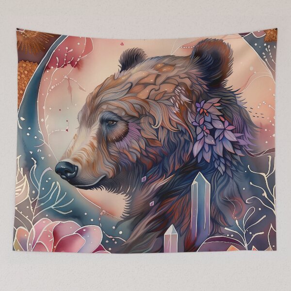 Item preview, Mystical Bear in Floral Realm designed and sold by PawPrintStyles.