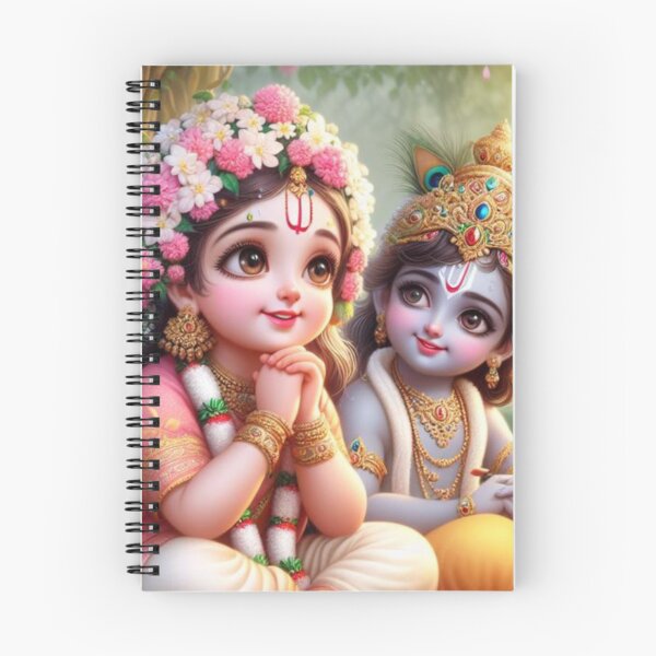 Item preview, Beautiful Cute Krishna looking at Radha in Vrindavan Forest designed and sold by VrindaArts.