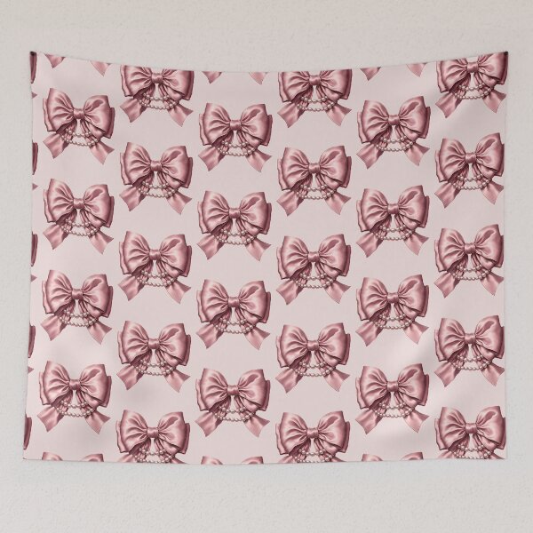 Item preview, Chic Girly Pink vintage Coquette Bow with Pearl Accents designed and sold by Unitepeople.