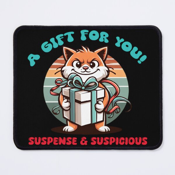 Item preview, Suspenseful Gift Cat designed and sold by TheInkyOwl-TIO.