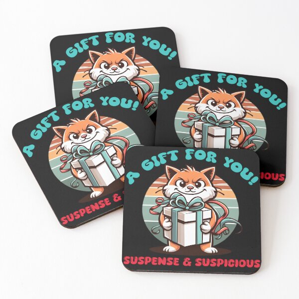 Item preview, Suspenseful Gift Cat designed and sold by TheInkyOwl-TIO.