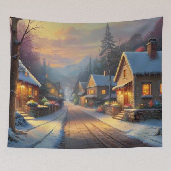 Item preview, Snowy Village Street Serenity designed and sold by BlareBlare.