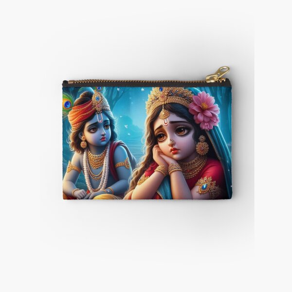Item preview, Cute Krishna Pacifying Sad Radha in Vrindavan Forest designed and sold by VrindaArts.