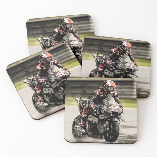 Item preview, Alex Rins racing his 2023 MotoGP motorcycle in the rain abstract designed and sold by Rodissimus1984.