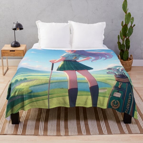 Item preview, Cute Cool Anime girl playing golf, Pretty girl holding golf club, Beautiful sports professional female golfer  (SGVisionary) designed and sold by SGVisionary.