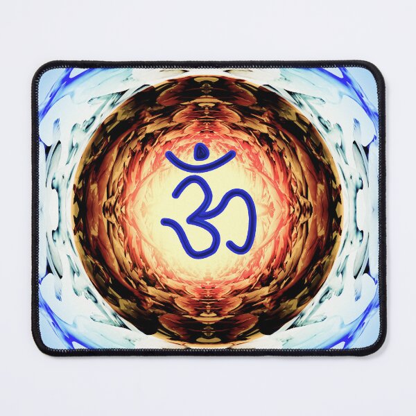 Item preview, om mantra and blue background designed and sold by hutofdesigns.