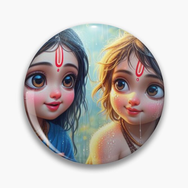 Item preview, Cute Radha Krishna Sitting in Rain in Vrindavan Forest designed and sold by VrindaArts.