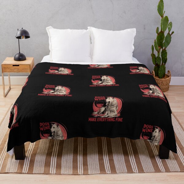 Item preview, Dogs and wine make everything fine designed and sold by marfanna.