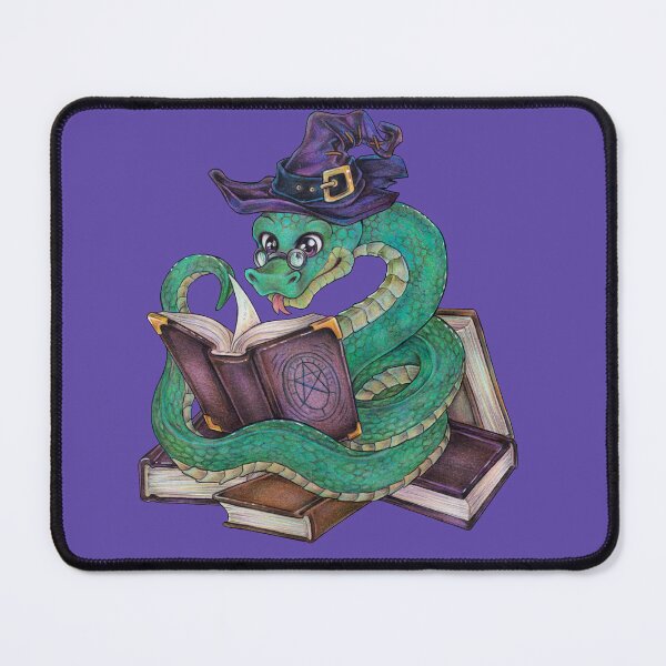 Item preview, Cute magic snake witch with arcane books designed and sold by ZadzeneaArt.