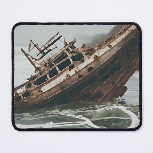 Item preview, Haunted Waters: Rusted Boat Sinking in Fog designed and sold by Solsticexposure.