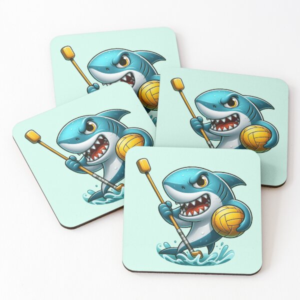 Item preview, Shark playing Waterpolo designed and sold by TimeToMap.