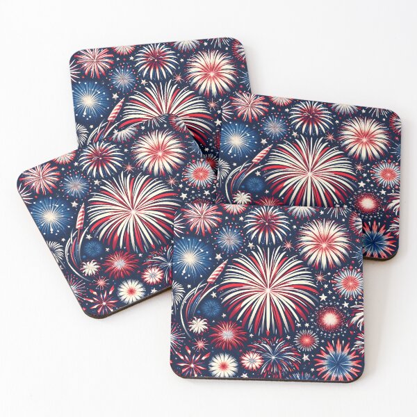 Item preview, 4th of July Fireworks Pattern Patriotic Red, White, and Blue Design designed and sold by StickaTime.