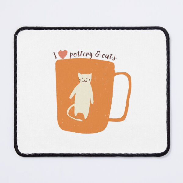 Item preview, Cute I Love Pottery and Cats Ceramics Clay designed and sold by VermintStudio.